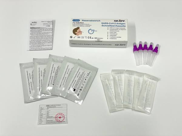 5er Set Schnelltest - Nasal Laientest Sejoy COVID-19 Antigen Rapid Test